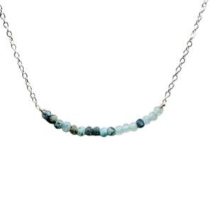 Indio Jewelry Shades of Green Silver Stainless Steel Necklace #7052